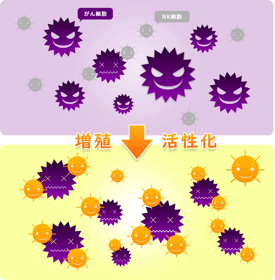 NK細胞の活性が低い状態